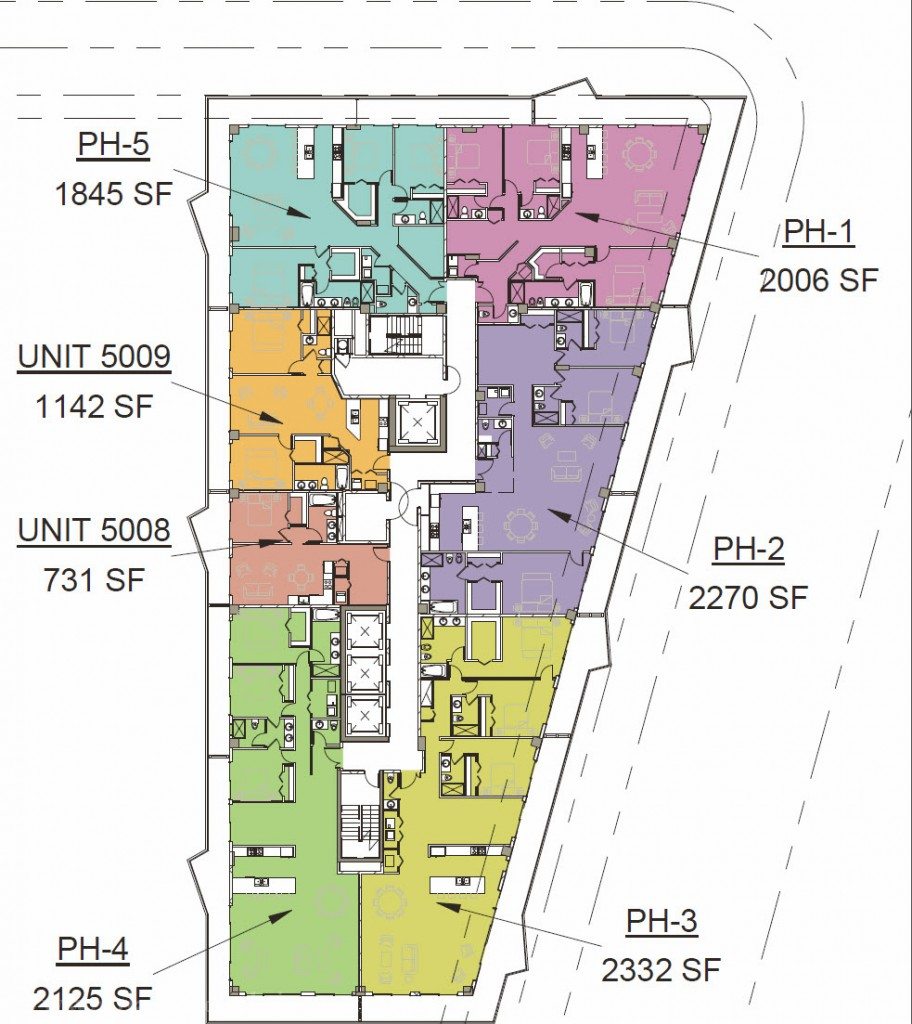 floor plan for penthouses at SLS Brickell Residences