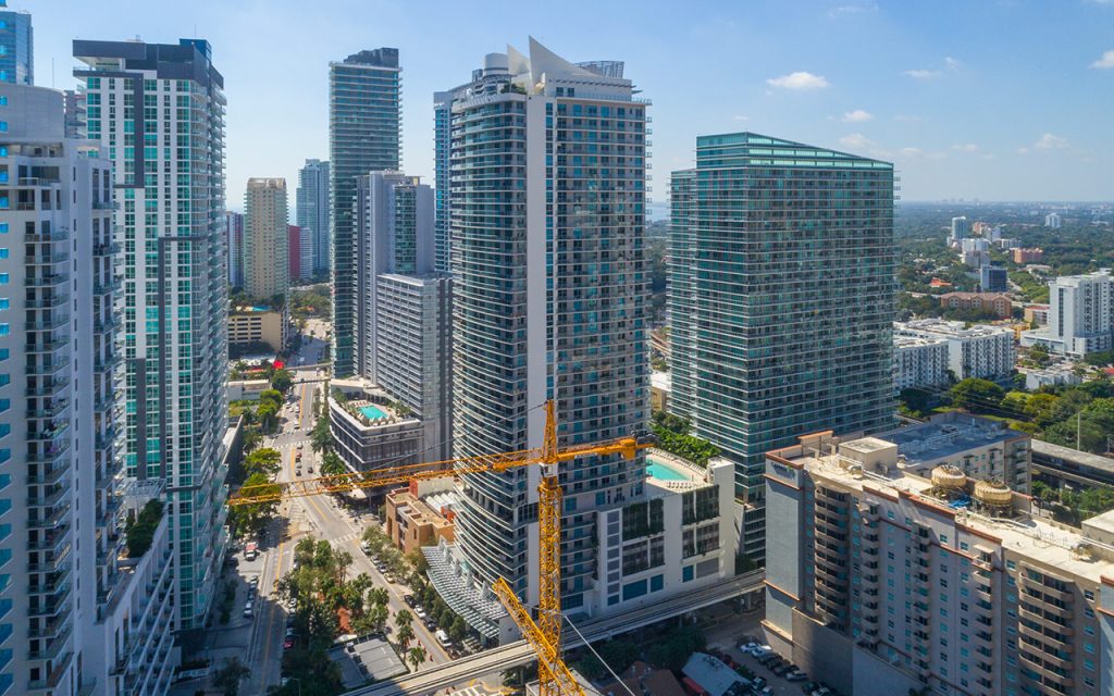 aerial photo of 1100 Millecento condominiums