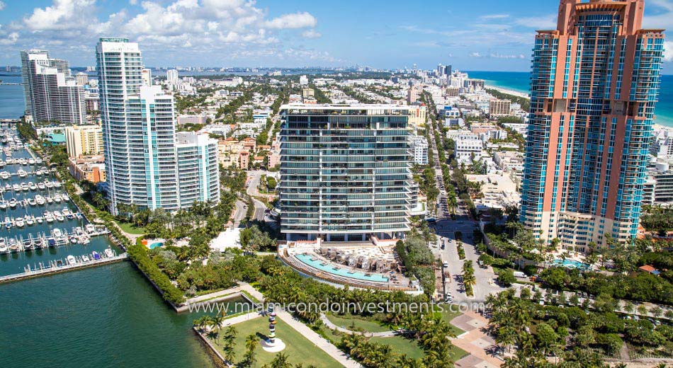 aerial shot of Apogee South Beach