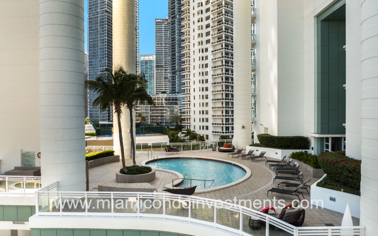 Asia condo building pool area