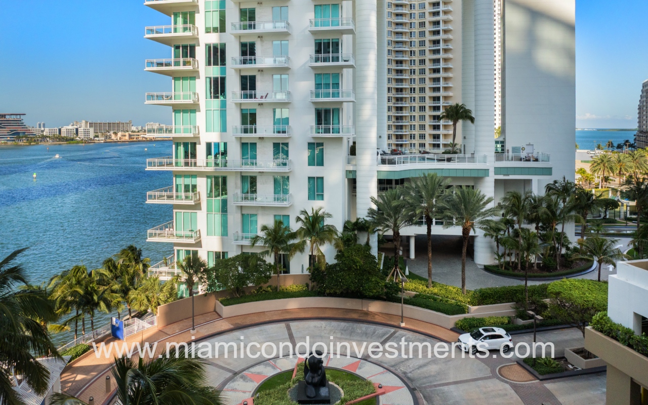 Asia condo drone facing lower half side building