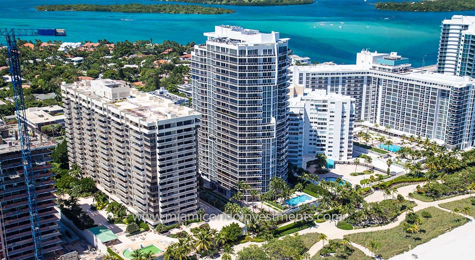 aerial of Bellini Bal Harbour condos