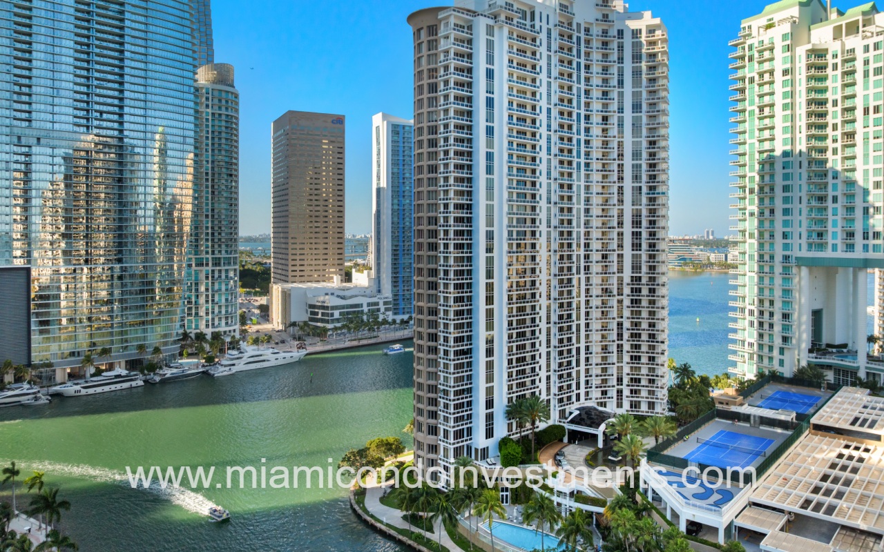 Carbonell drone view of building on waterfront