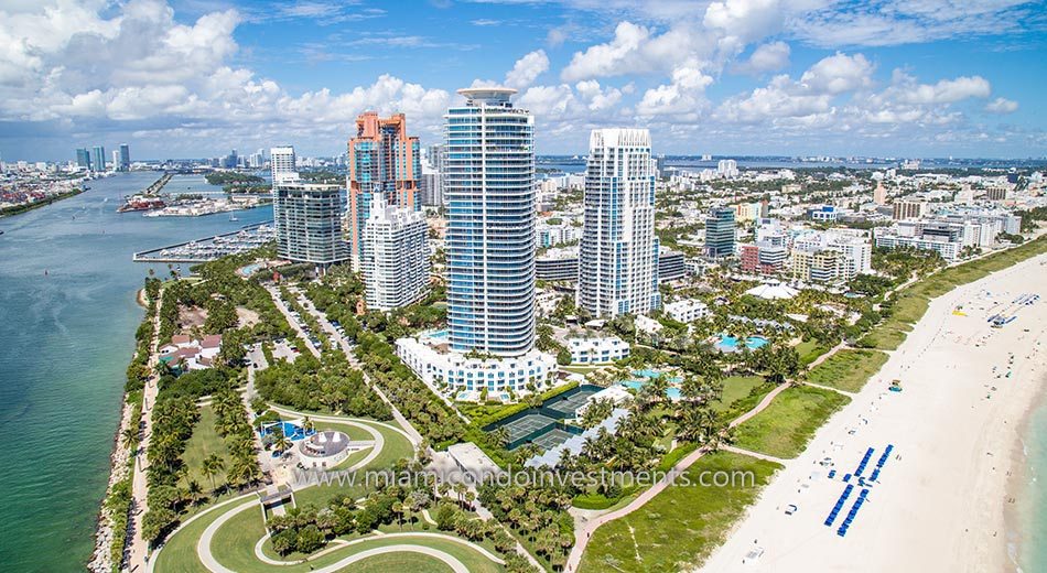 aerial view of Continuum South Beach South Tower