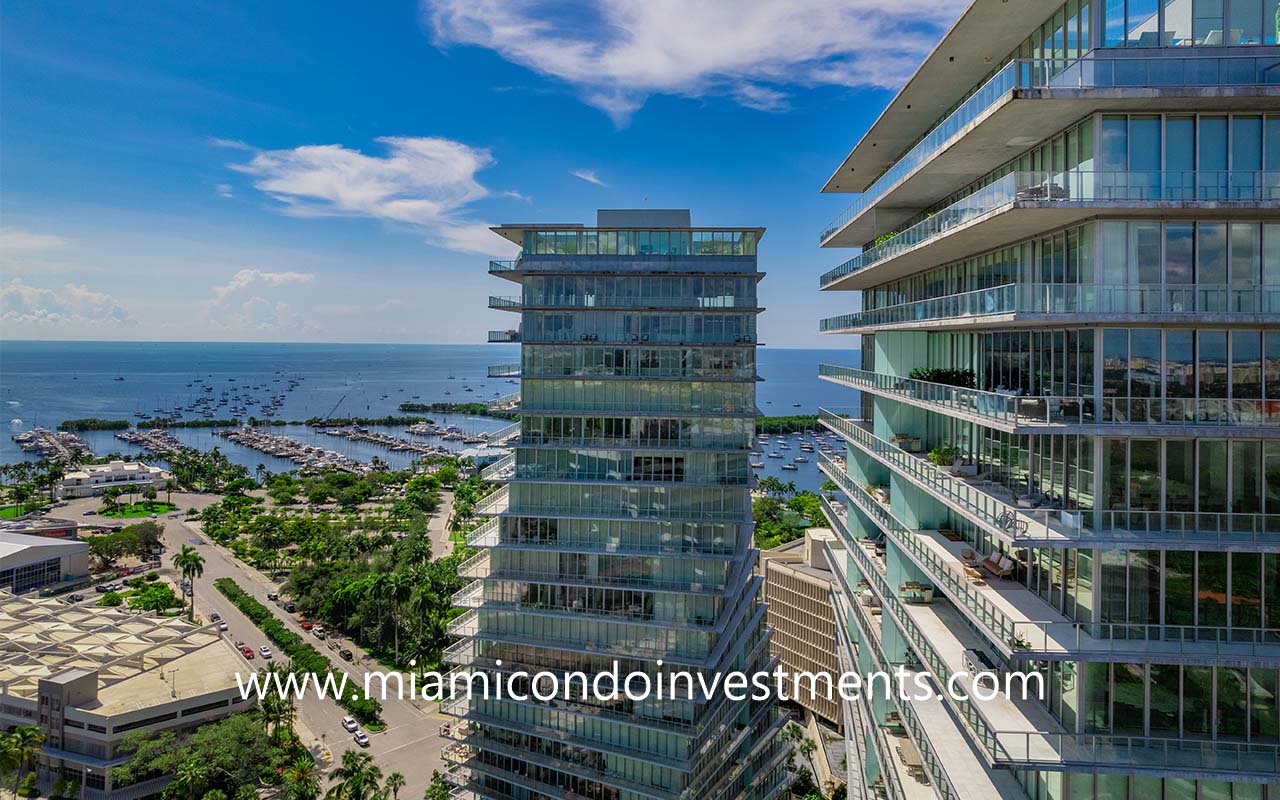 views of Biscayne Bay from Grove at Grand Bay