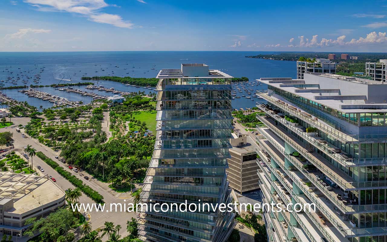 water views from Grove at Grand Bay towers