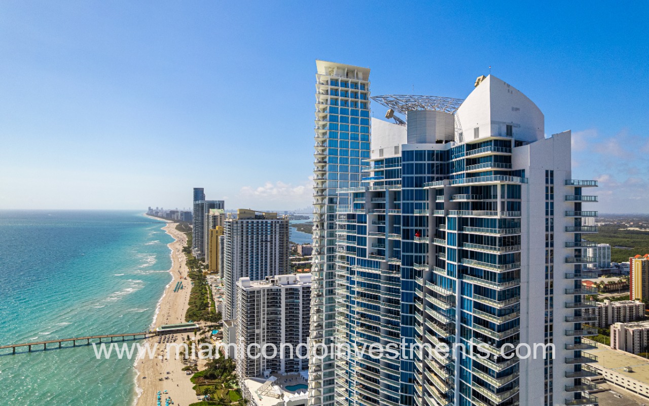 Jade Beach top of building profile exterior with shoreline view