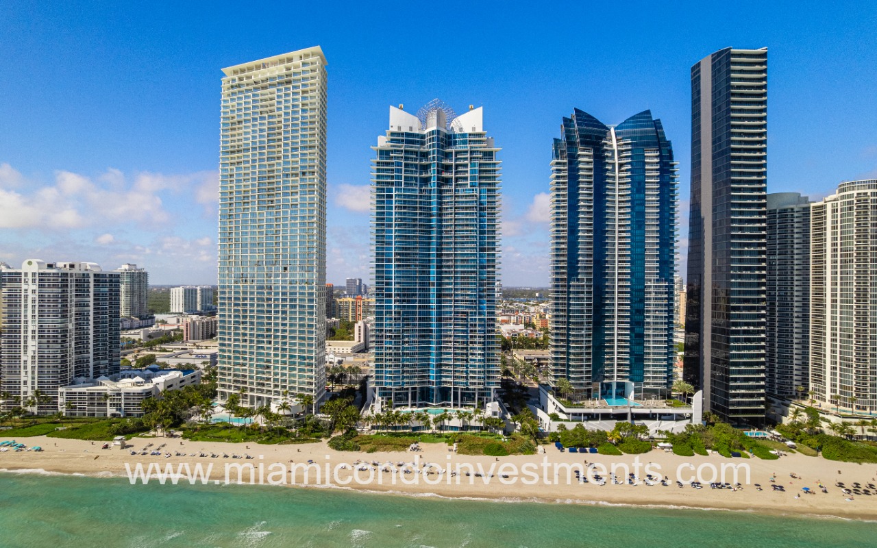 Jade Beach drone view facing back of building and beach