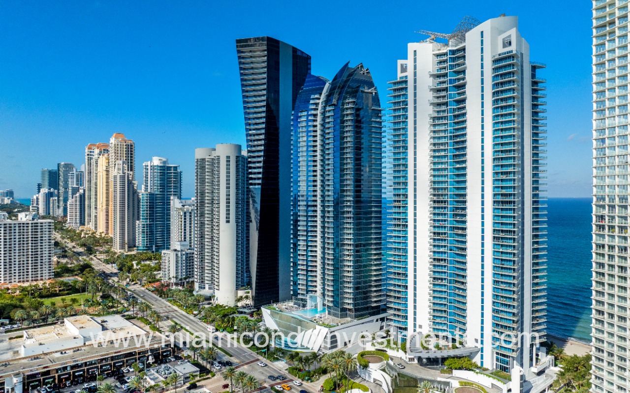 Jade Beach drone of building and area