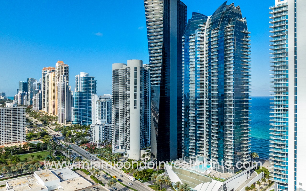 Jade Ocean condos drone of building and area