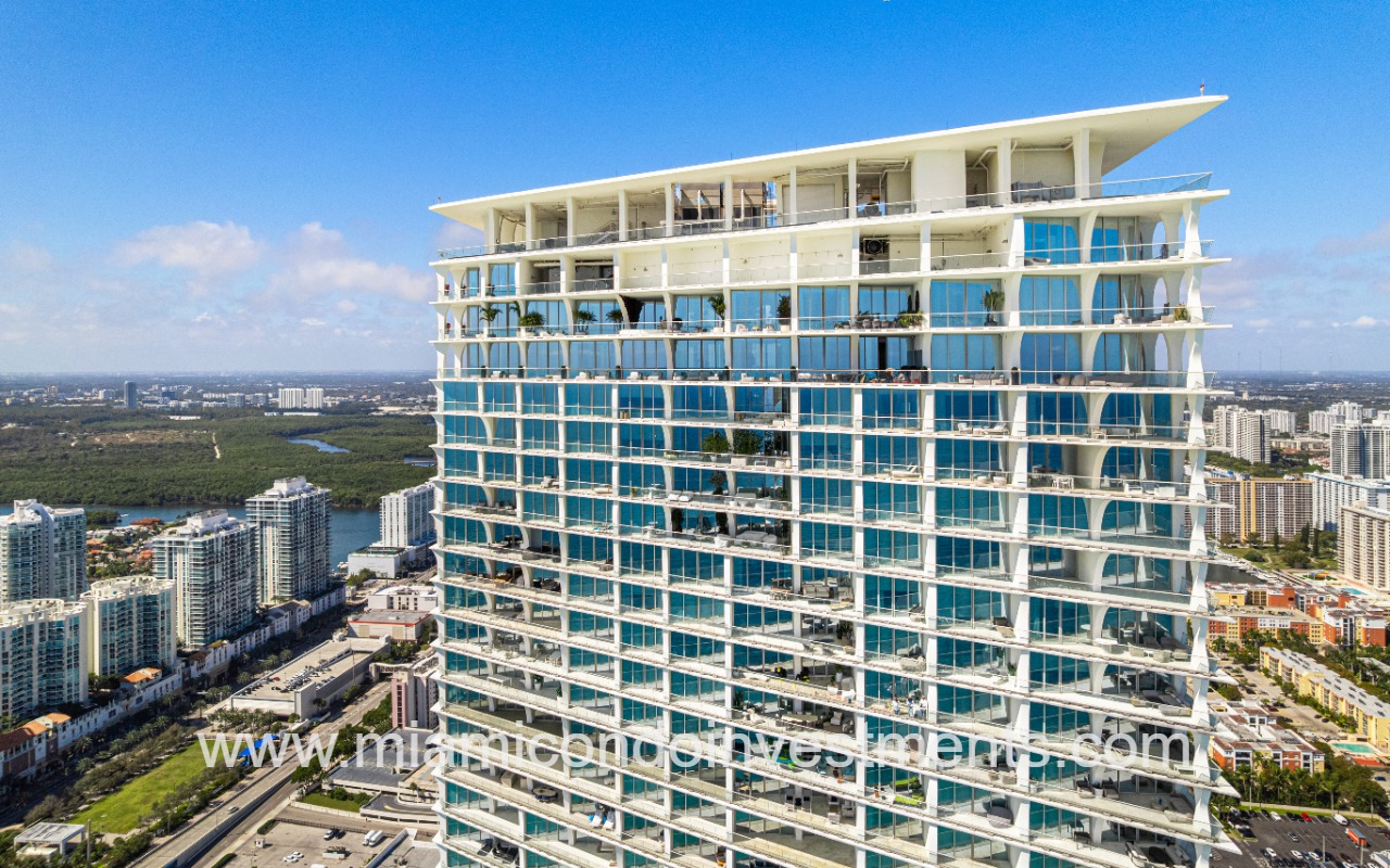 Jade Signature top angle of building architecture closeup