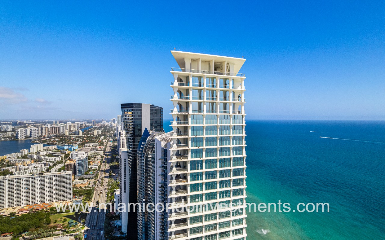 Jade Signature facing top half of building side view