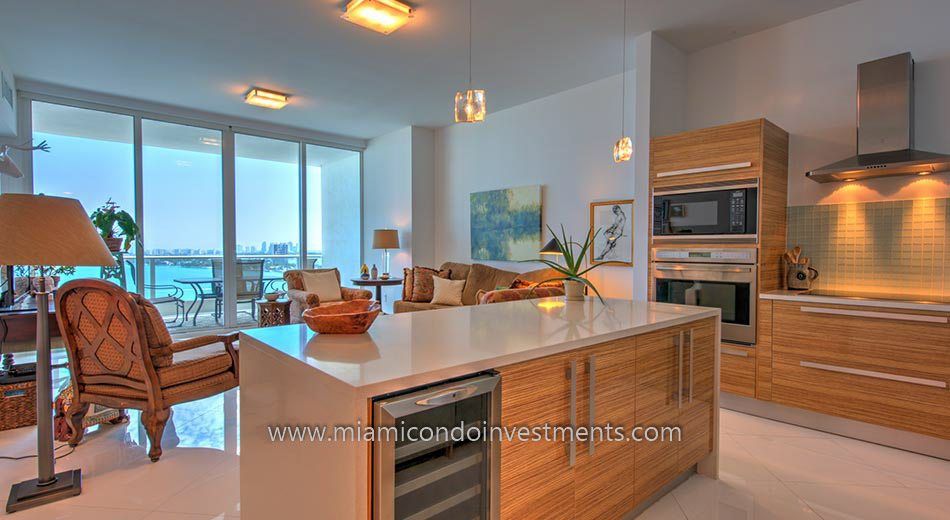 condos miami kitchen and view