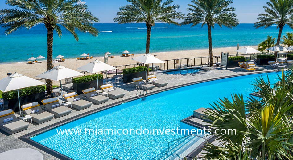 pool at Porsche Tower Miami with ocean views