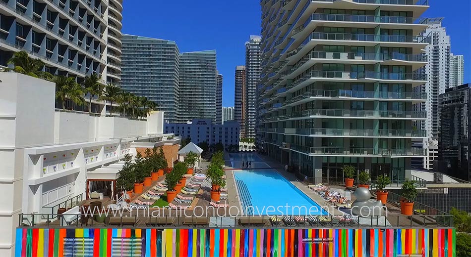 SLS Brickell condos pool deck and sls duck