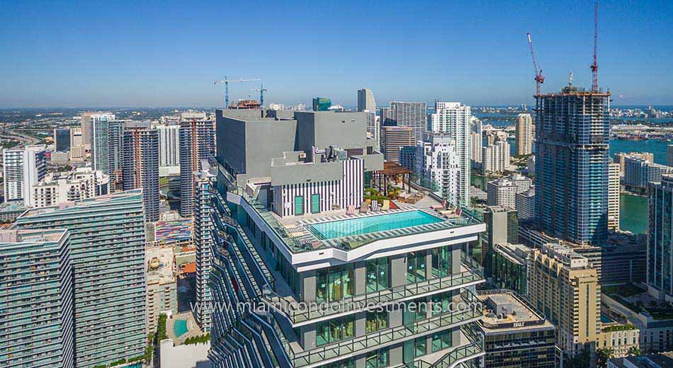 SLS Brickell rooftop pool and sundeck