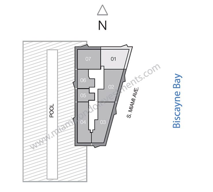 SLS Brickell upper penthouse site plan