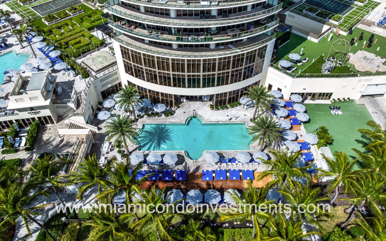 St. Regis Bal Harbour top down view overlooking pool