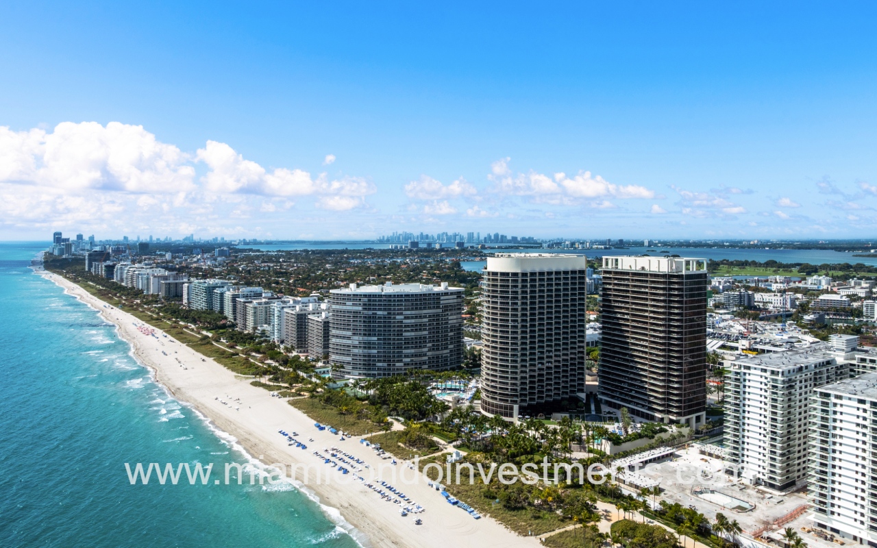 St. Regis Bal Harbour view of condo buildings on shoreline