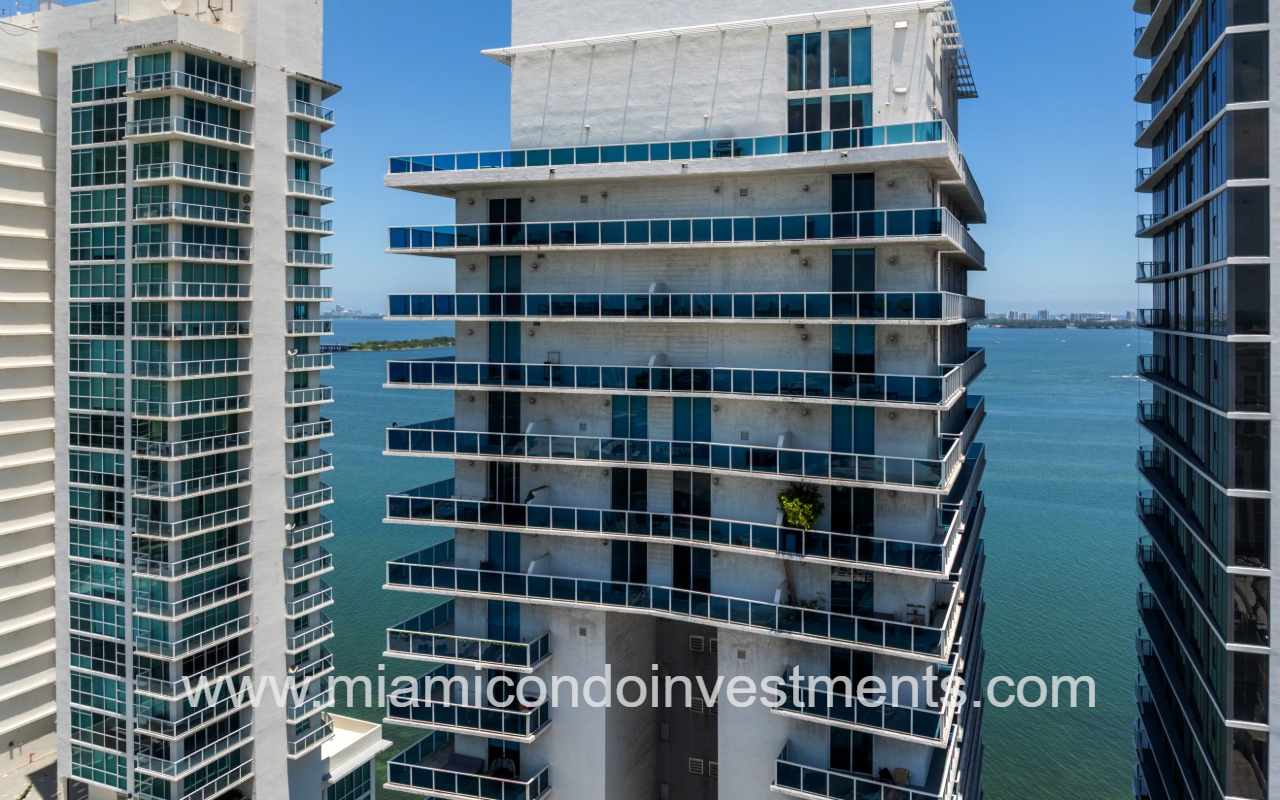 Star Lofts drone closeup view of top half of building