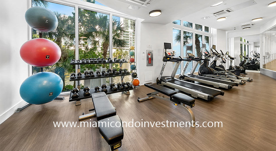 fitness center at The Crimson condominium