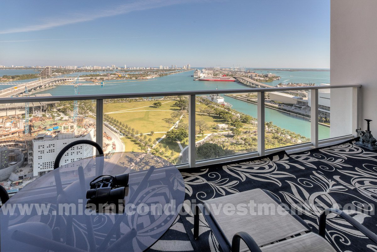 Ten Museum Park unit 2402 balcony