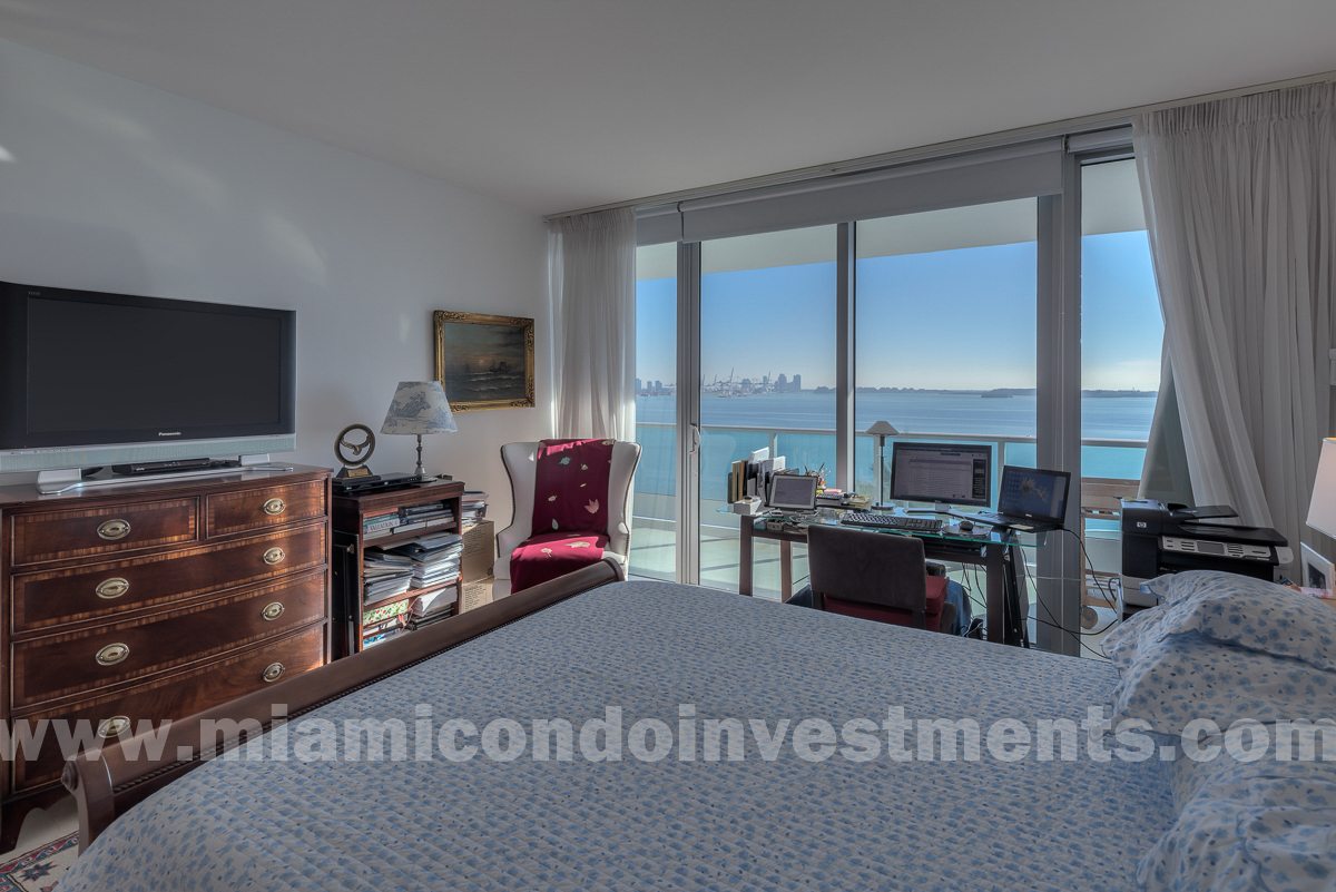 view of water from bed