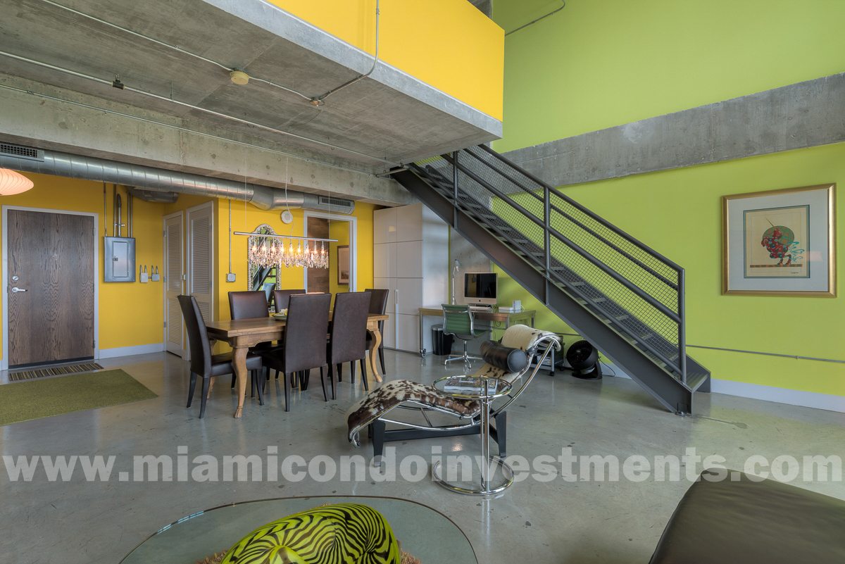 industrial loft at Parc Lofts with 20-foot ceilings