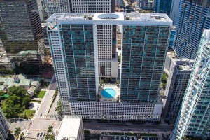 aerial view of 500 Brickell condos