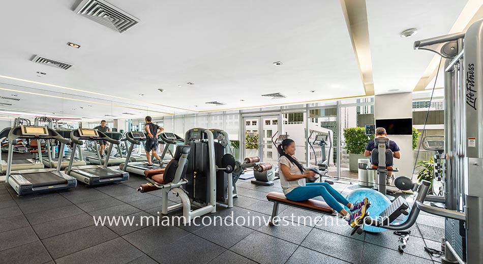 fitness center at 500 Brickell West