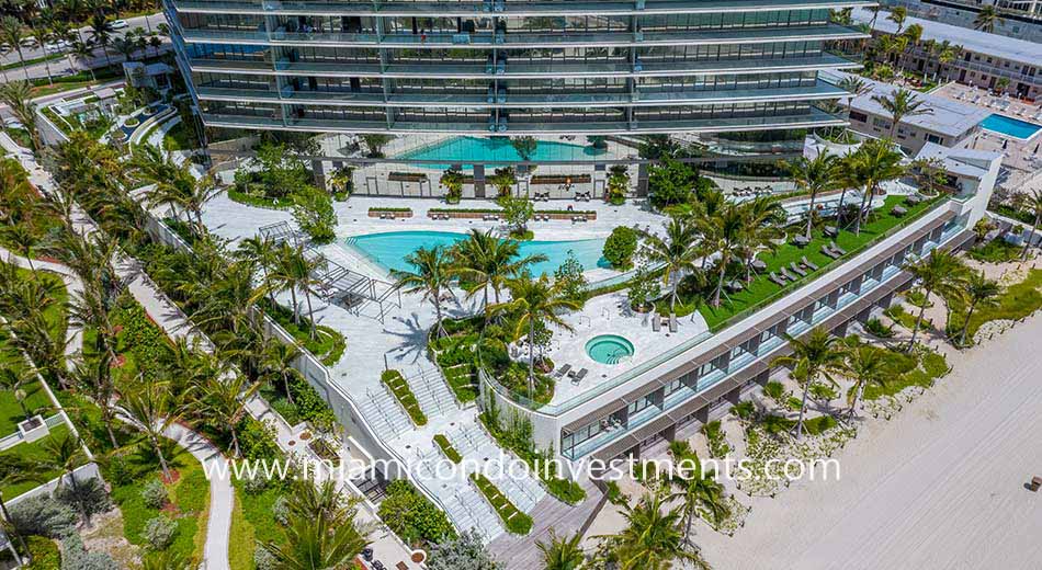 pool deck at Armani Casa Residences