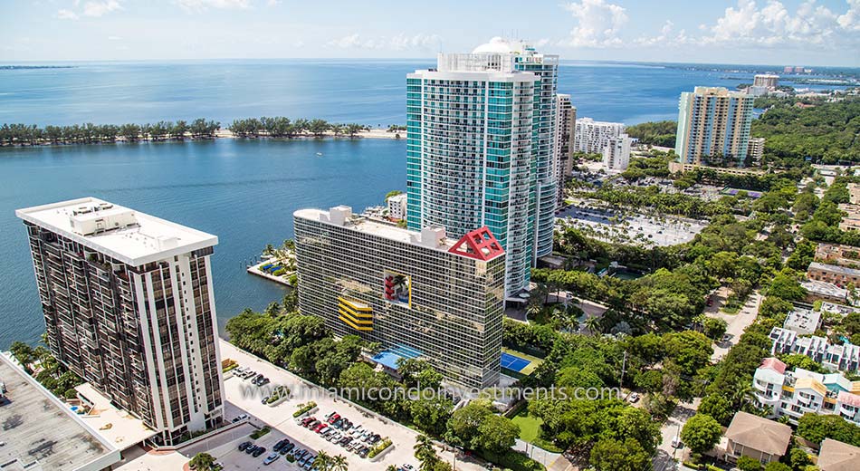 aerial of Atlantis on Brickell condos