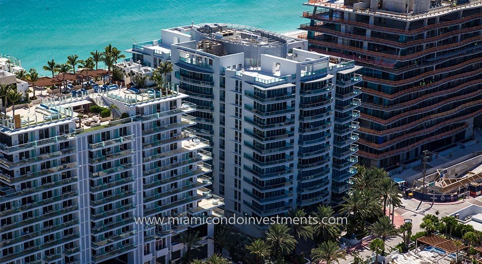 exterior of Azure condos in Surfside