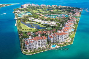 aerial of Bayview condos on Fisher Island