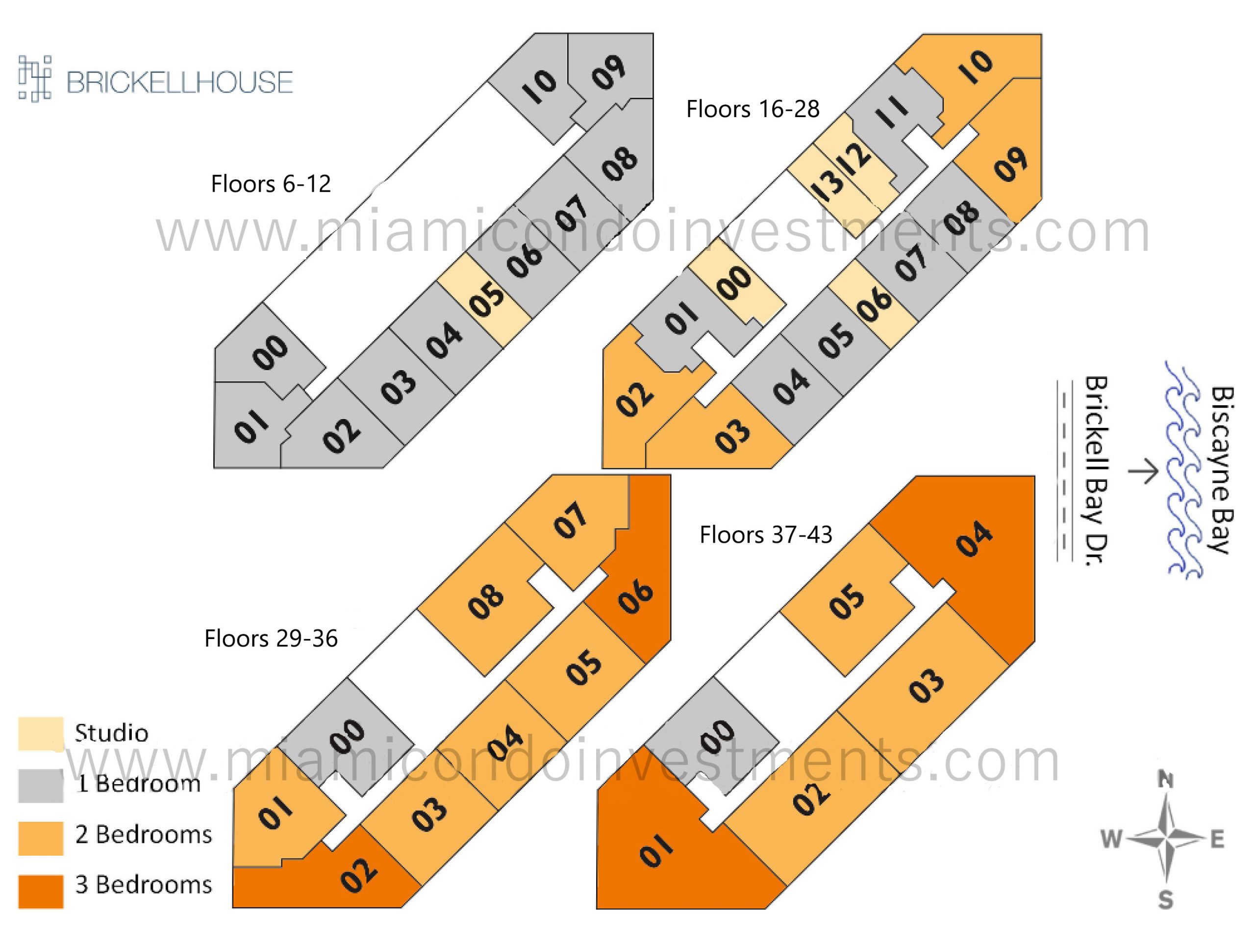 Floorplans 1 - Floors 6-12