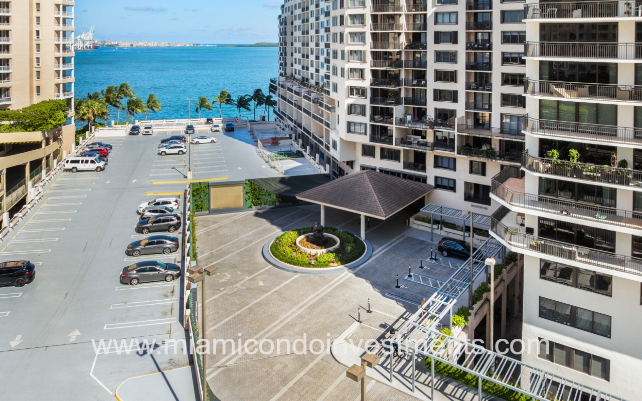 Brickell Key Two view condo building entry