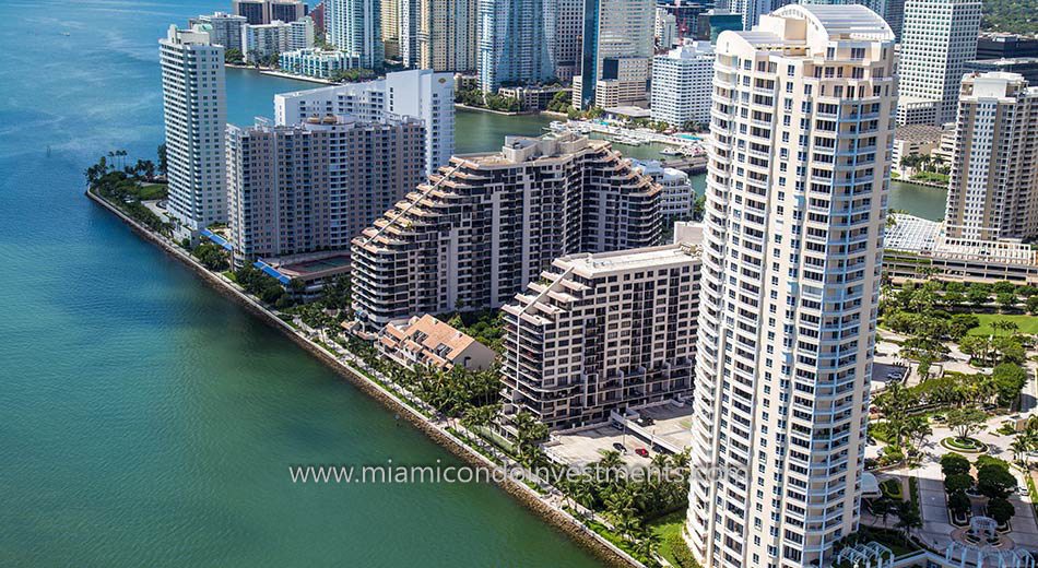 aerial photo showing Brickell Key Two