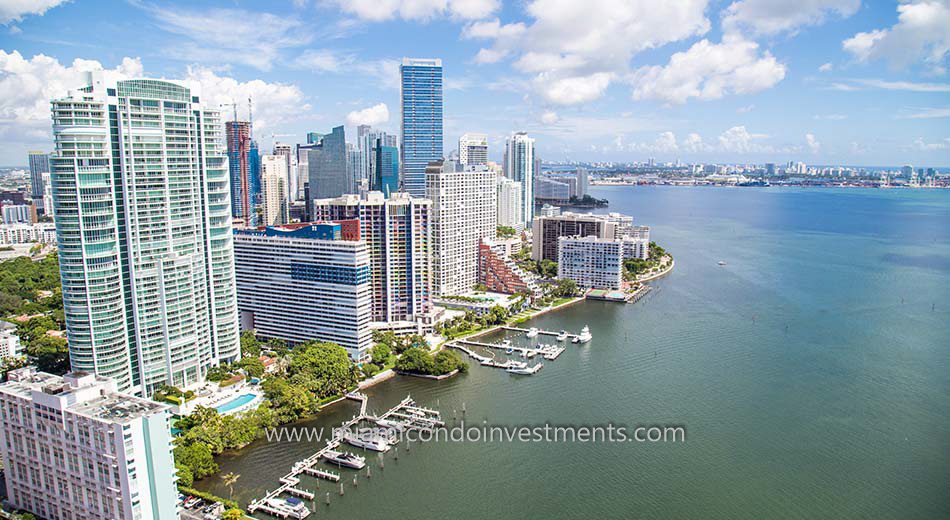 Miami condos on the bay