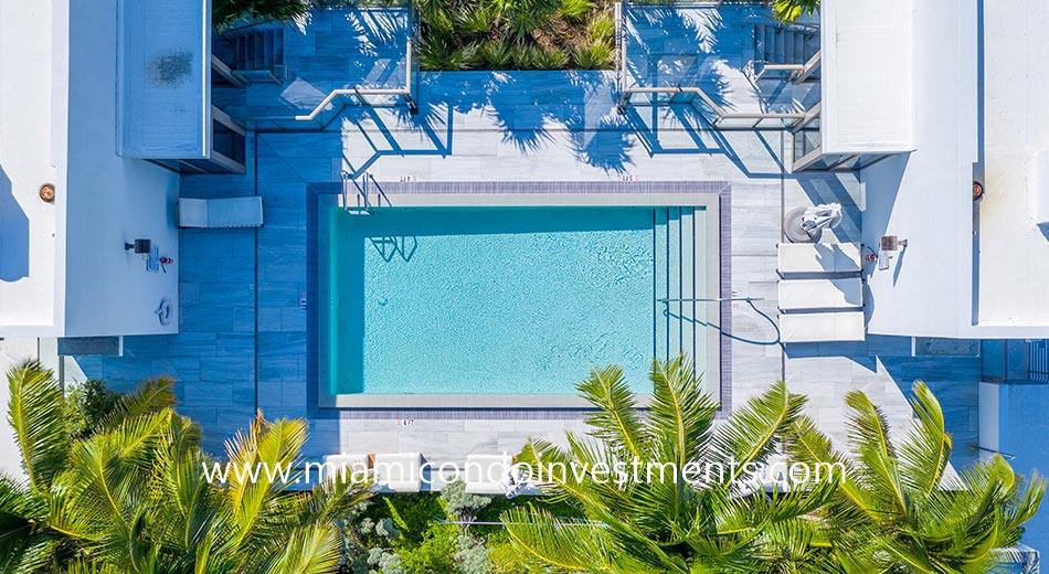 aerial view of the Louver House pool