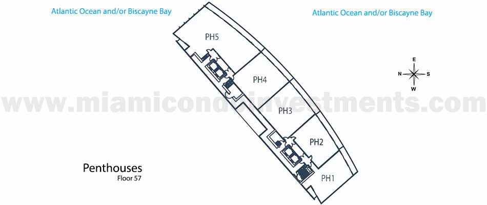 Marina Blue penthouse floor 57 floor plate