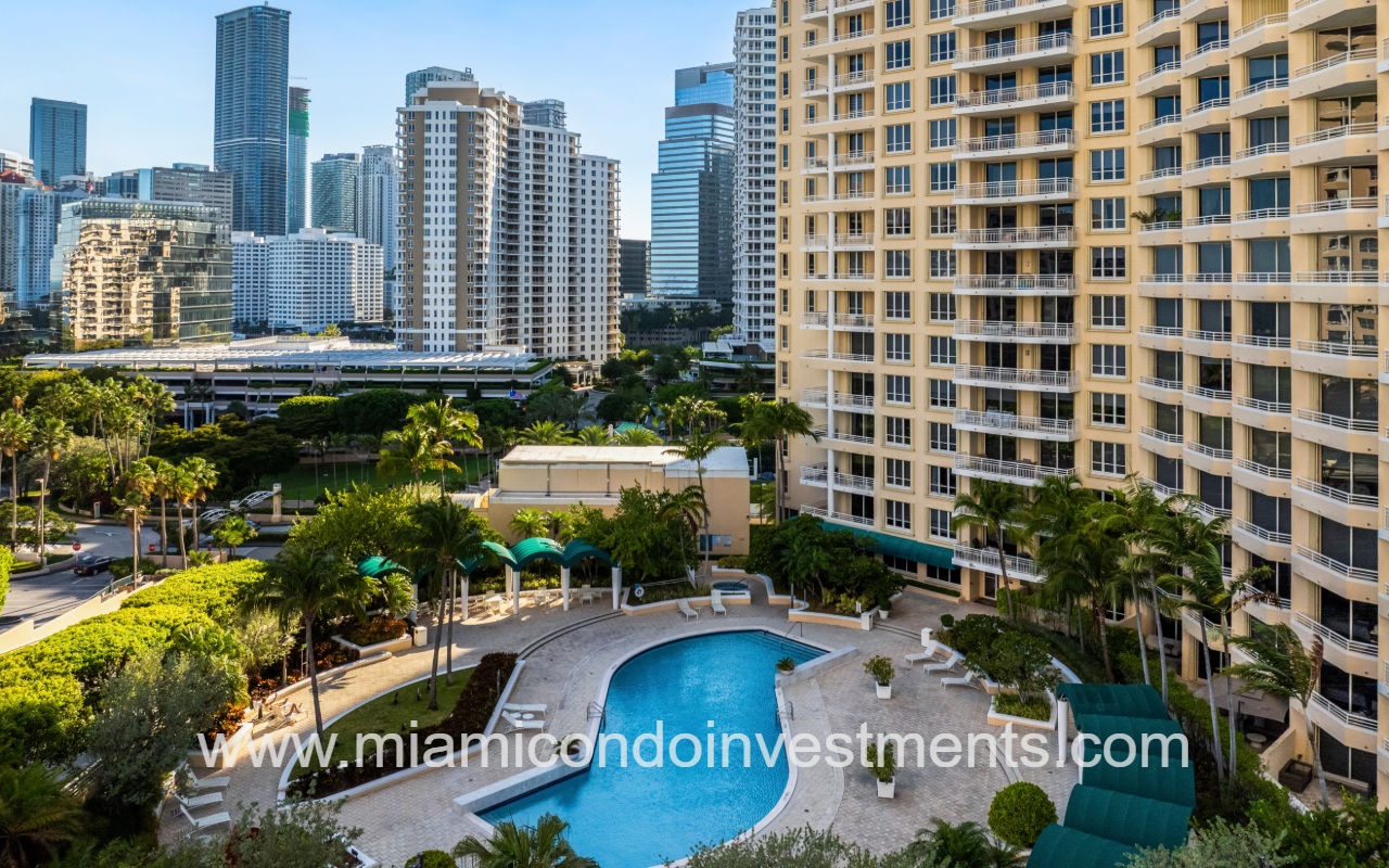 One Tequesta Point drone facing condo building area
