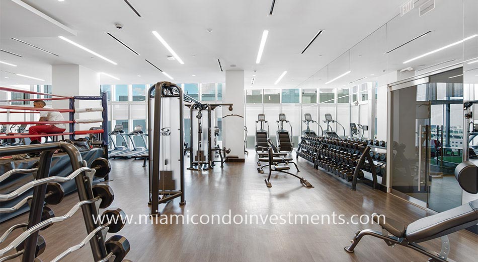 fitness center at Paramount Miami