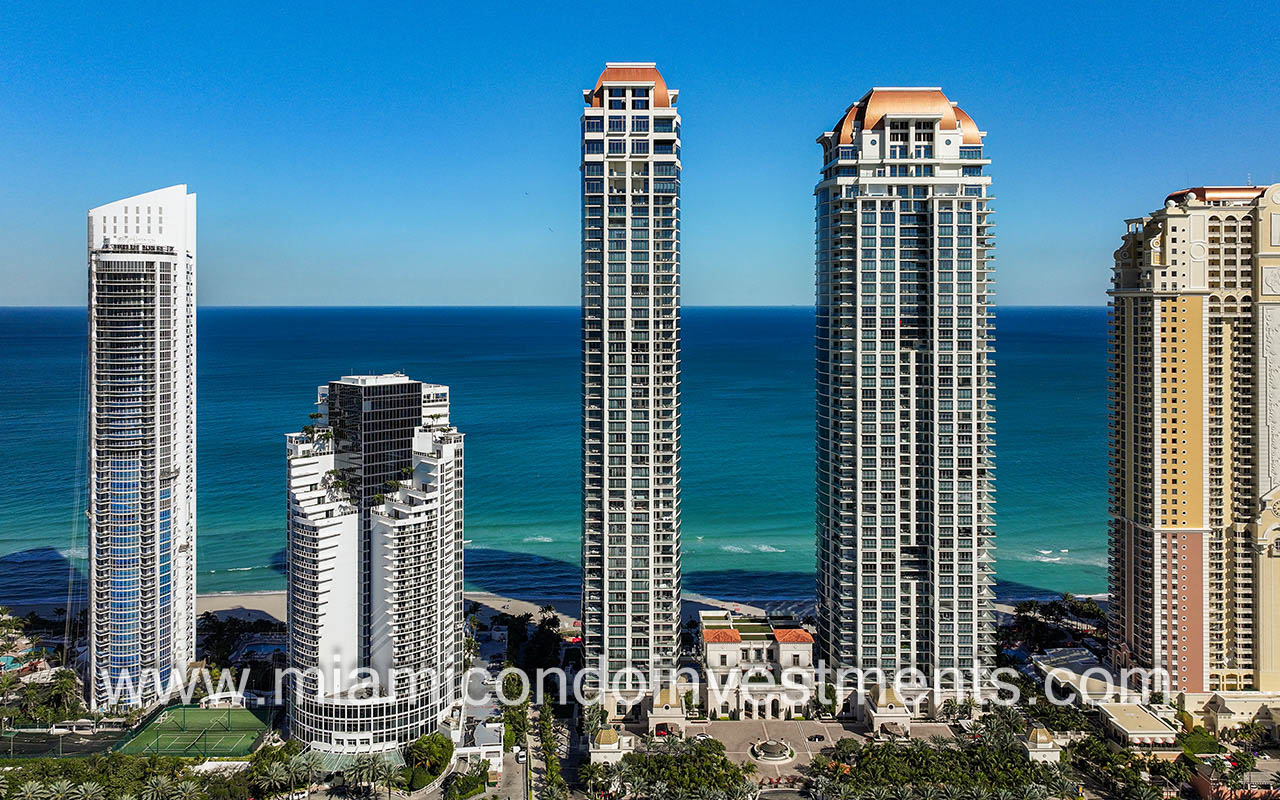 The Estates at Acqualina drone of towers