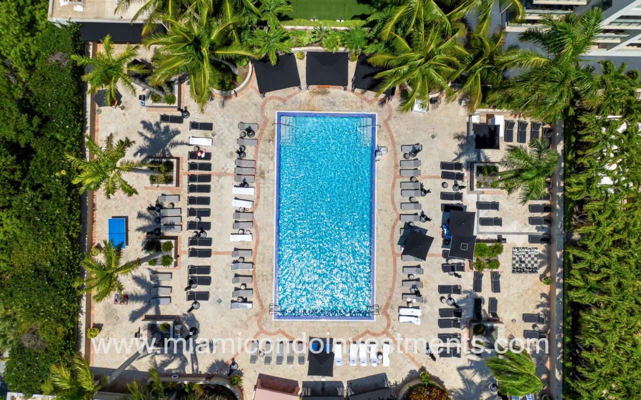 The Ritz-Carlton Residences drone top down view of pool area