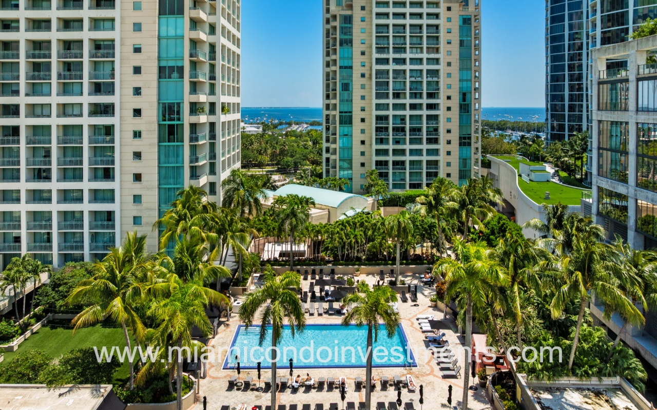 The Ritz Carlton Residences view of twin towers and pool closeup