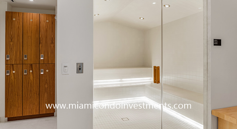 steam room at The Ritz-Carlton Residences Miami Beach