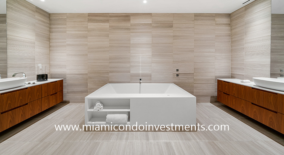 master bathroom at The Ritz-Carlton Residences Miami Beach