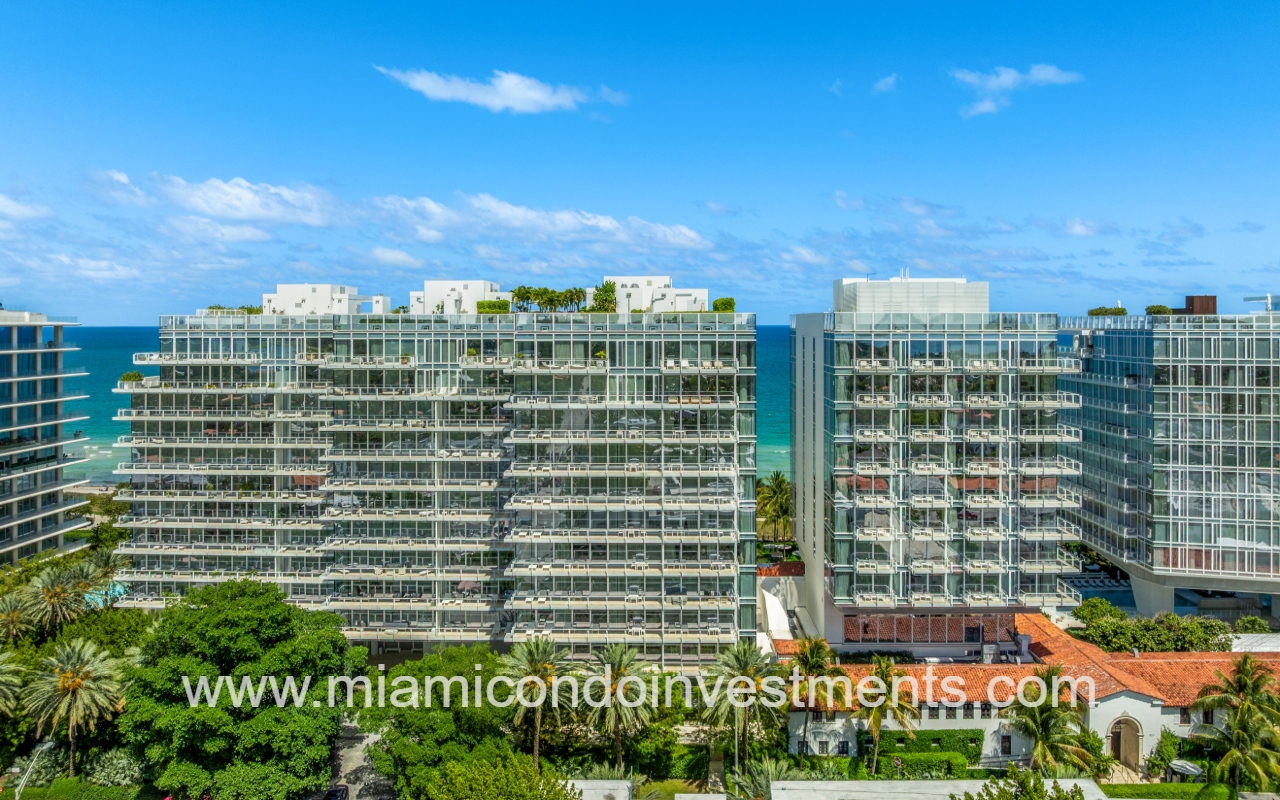The Surf Club Four Seasons drone facing north condo building