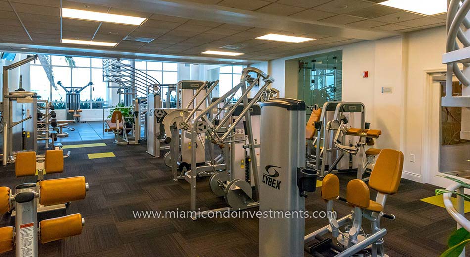 fitness center at Three Tequesta Point