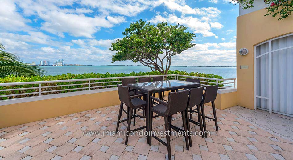 Three Tequesta Point terrace for dining